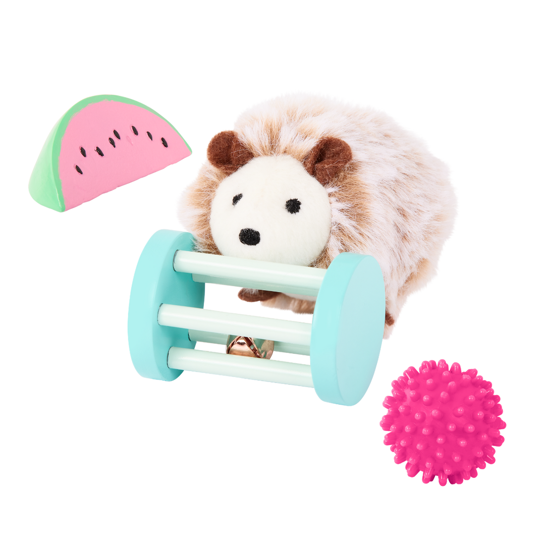 Pet Hedgehog Set - Mini Pet Set for 46cm Dolls - Hedgehog Set with Accessories - Pets for Dolls - Our Generation