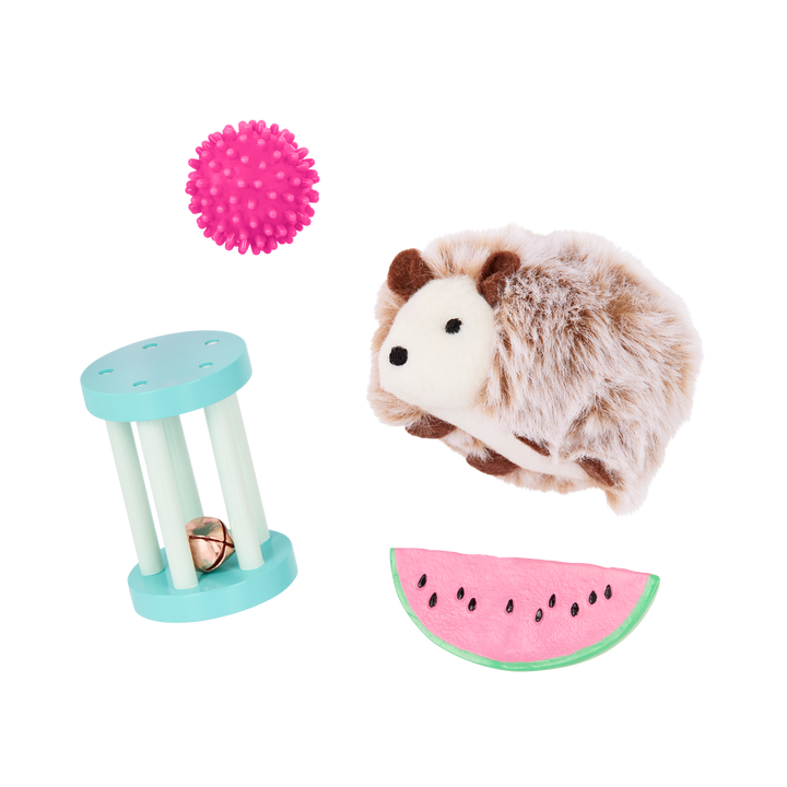 Pet Hedgehog Set - Mini Pet Set for 46cm Dolls - Hedgehog Set with Accessories - Pets for Dolls - Our Generation