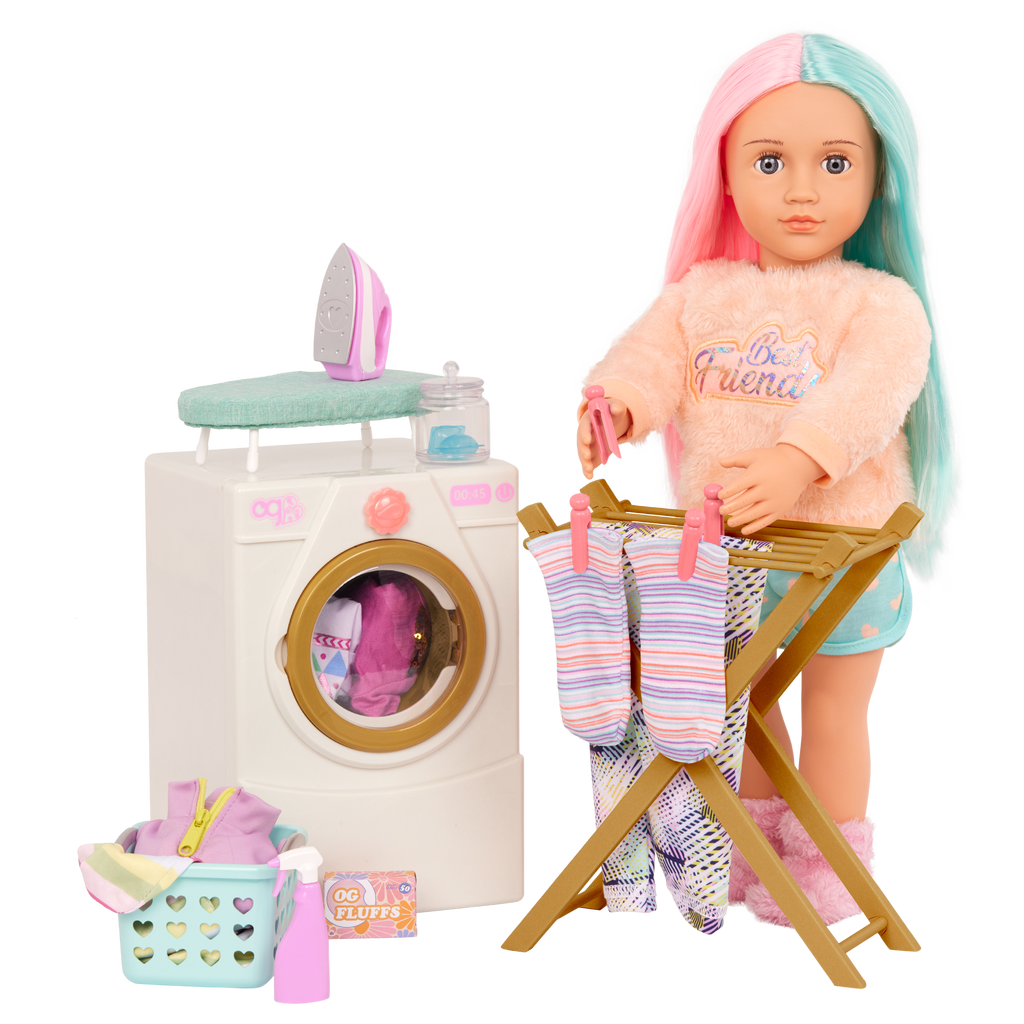 Laundry Day - 46cm Doll Washing Machine & Ironing Board Set - Furniture for Dolls - Our Generation