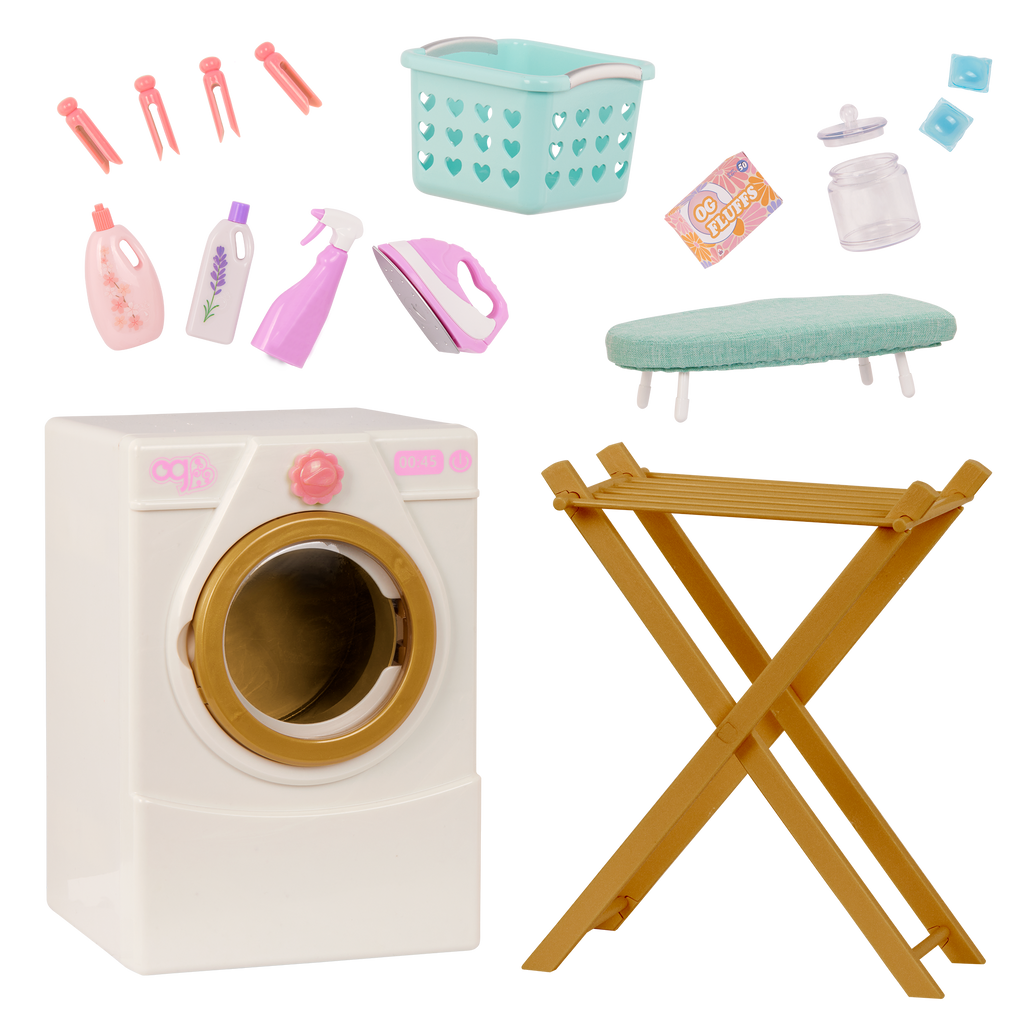Laundry Day - 46cm Doll Washing Machine & Ironing Board Set - Furniture for Dolls - Our Generation