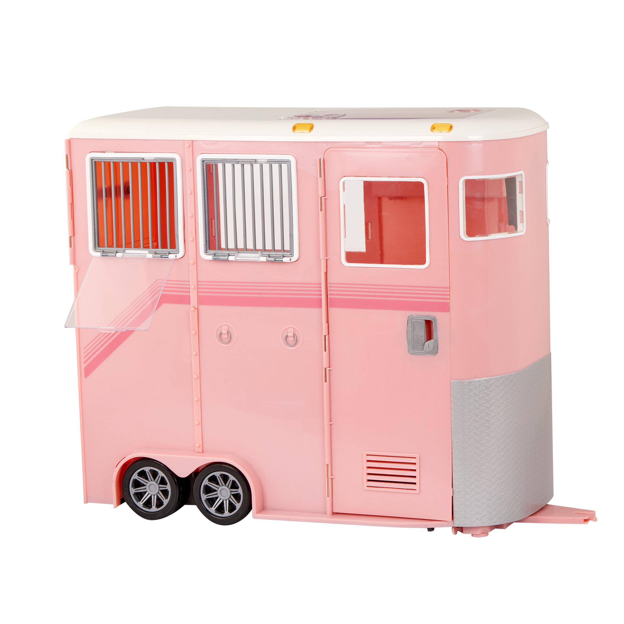 Mane to Travel Horse Trailer Set - Pink Trailer with Grooming Accessories - Equestrian Accessory for Dolls - Vehicle for Our Generation Horses - Our Generation UK