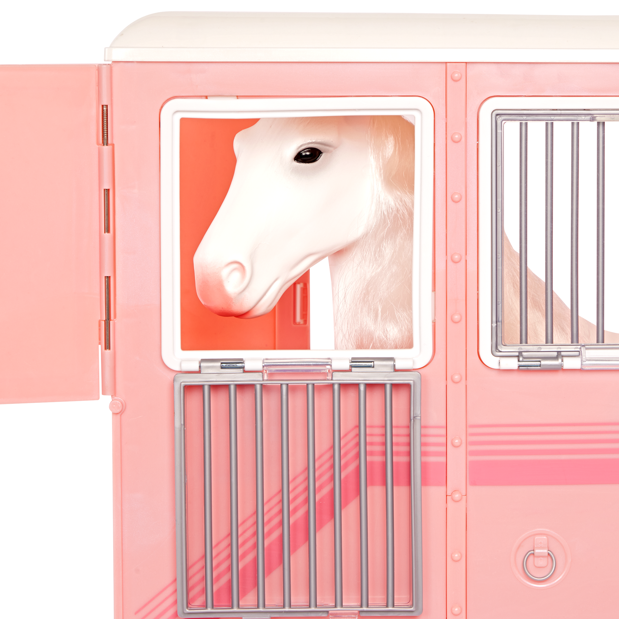 Mane to Travel Horse Trailer Set - Pink Trailer with Grooming Accessories - Equestrian Accessory for Dolls - Vehicle for Our Generation Horses - Our Generation UK