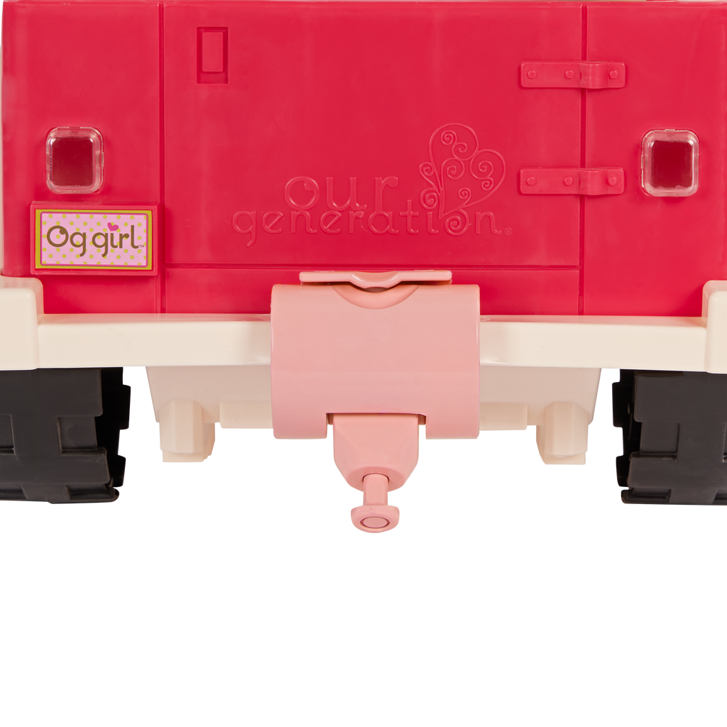 Mane to Travel Horse Trailer Set - Pink Trailer with Grooming Accessories - Equestrian Accessory for Dolls - Vehicle for Our Generation Horses - Our Generation UK