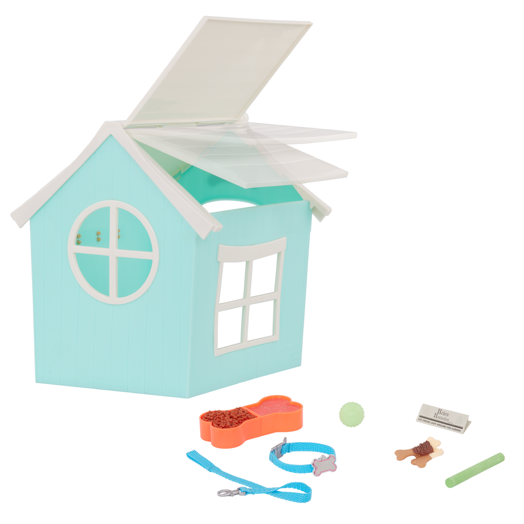 Puppy Place - Blue Dog House with 15cm Pup & Accessories - Doll Accessories - Our Generation