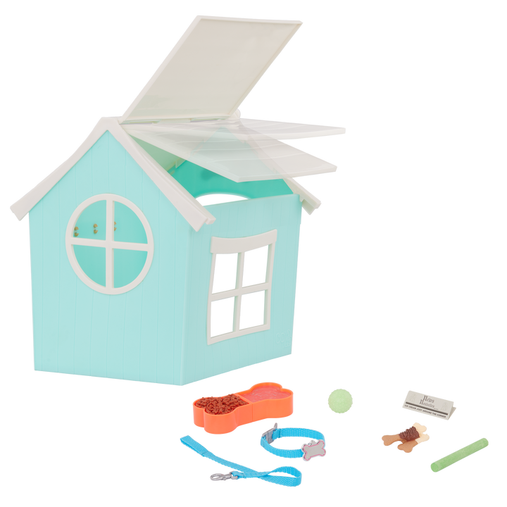 Puppy Place - Blue Dog House with 15cm Pup & Accessories - Doll Accessories - Our Generation