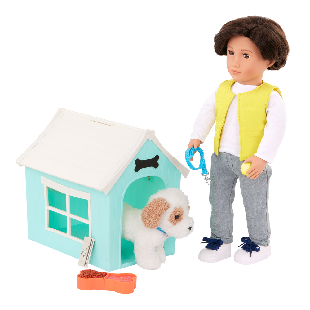 Puppy Place - Blue Dog House with 15cm Pup & Accessories - Doll Accessories - Our Generation