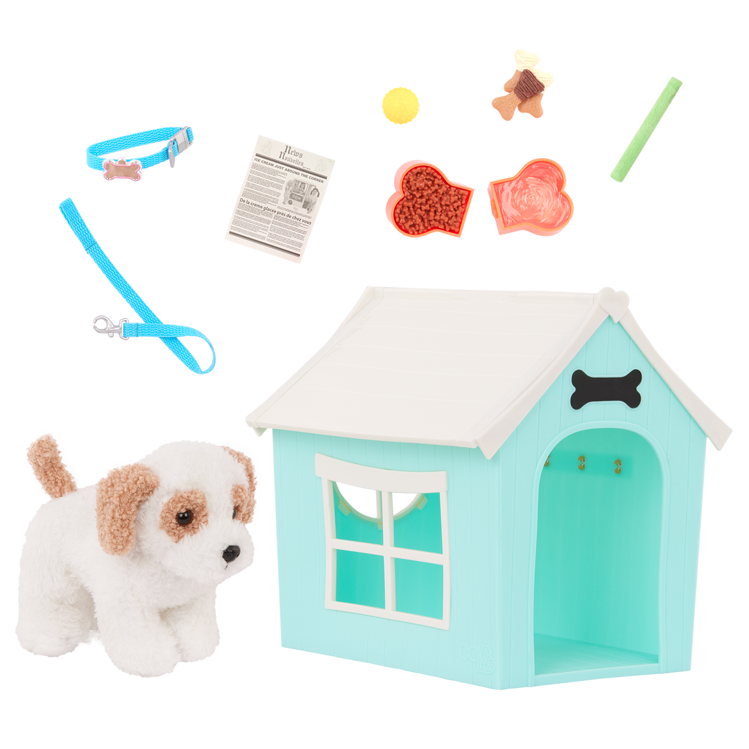 Puppy Place - Blue Dog House with 15cm Pup & Accessories - Doll Accessories - Our Generation