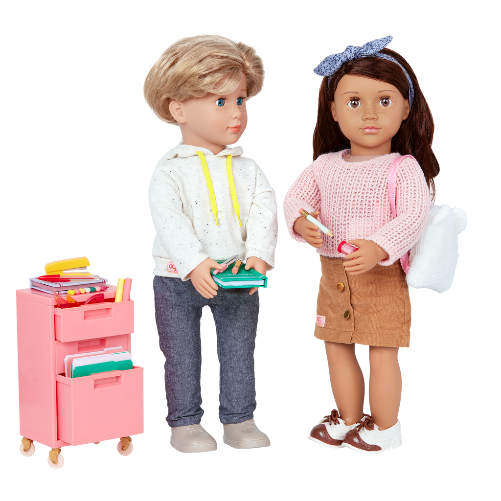 Ready, Set, Learn! - School Accessories for Dolls - Pink Filing Cabinet - Our Generation