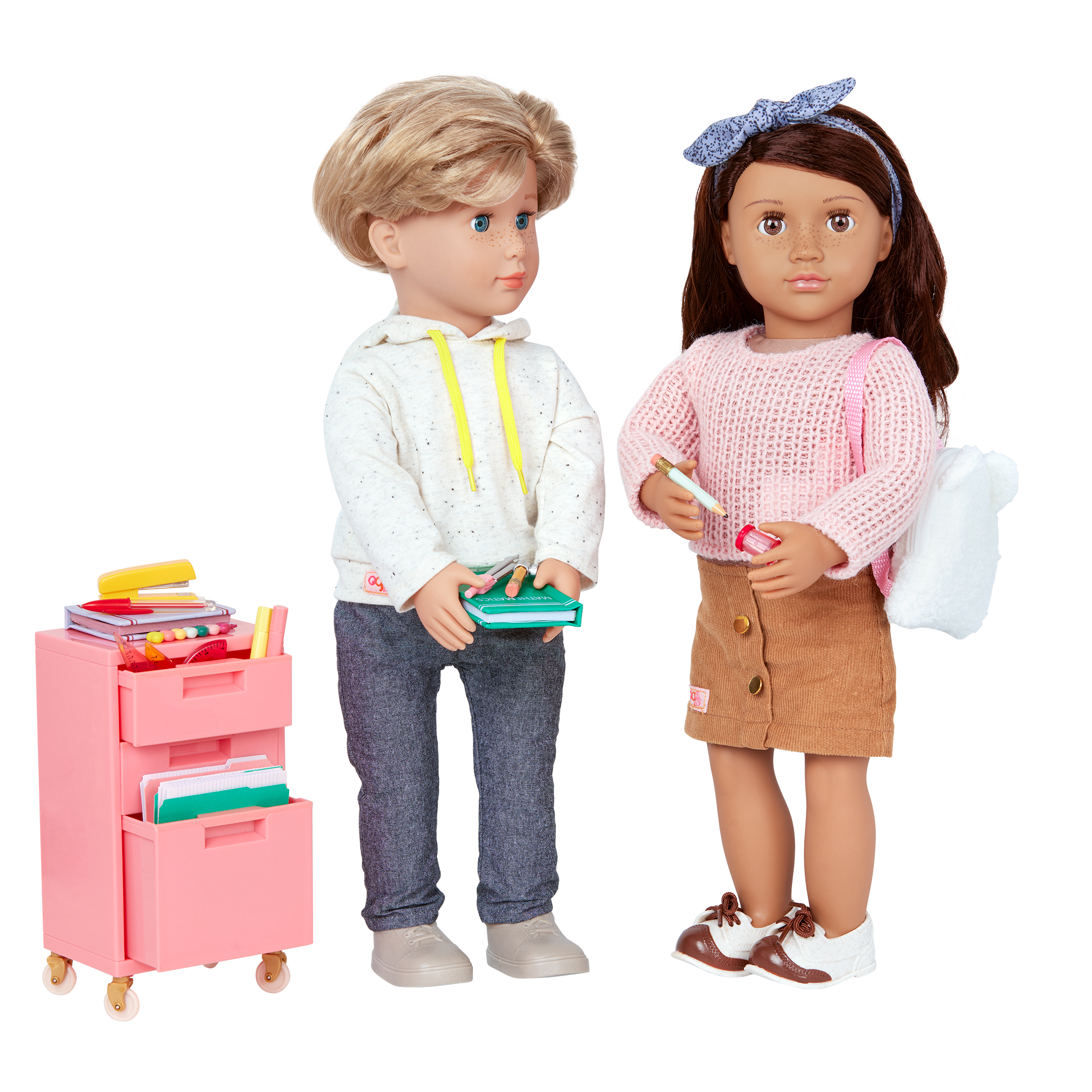 Ready, Set, Learn! - School Accessories for Dolls - Pink Filing Cabinet - Our Generation