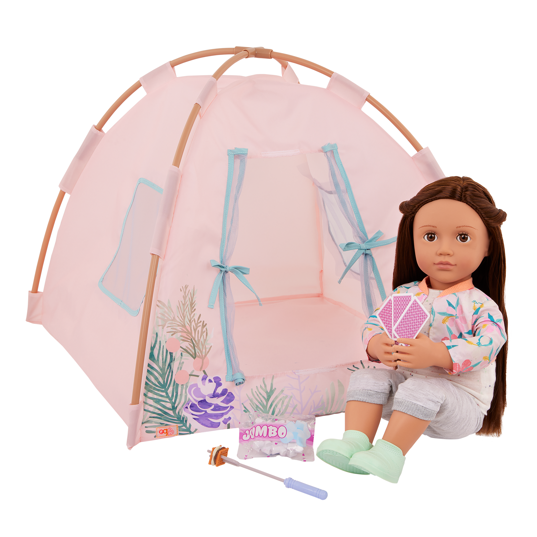Camping Nights - Pink Tent for 46cm Dolls with Accessories - Our Generation