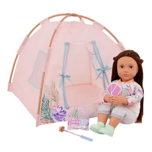 Camping Nights - Pink Tent for 46cm Dolls with Accessories - Our Generation