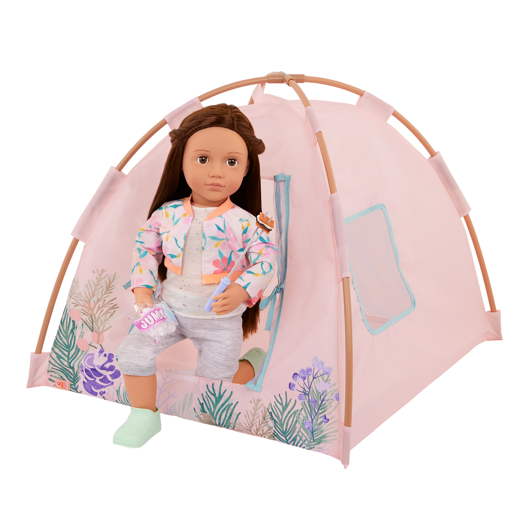 Camping Nights - Pink Tent for 46cm Dolls - Tent & Camping Accessory Set - Our Generation UK