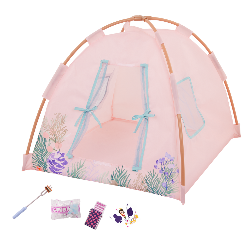Camping Nights - Pink Tent for 46cm Dolls with Accessories - Our Generation