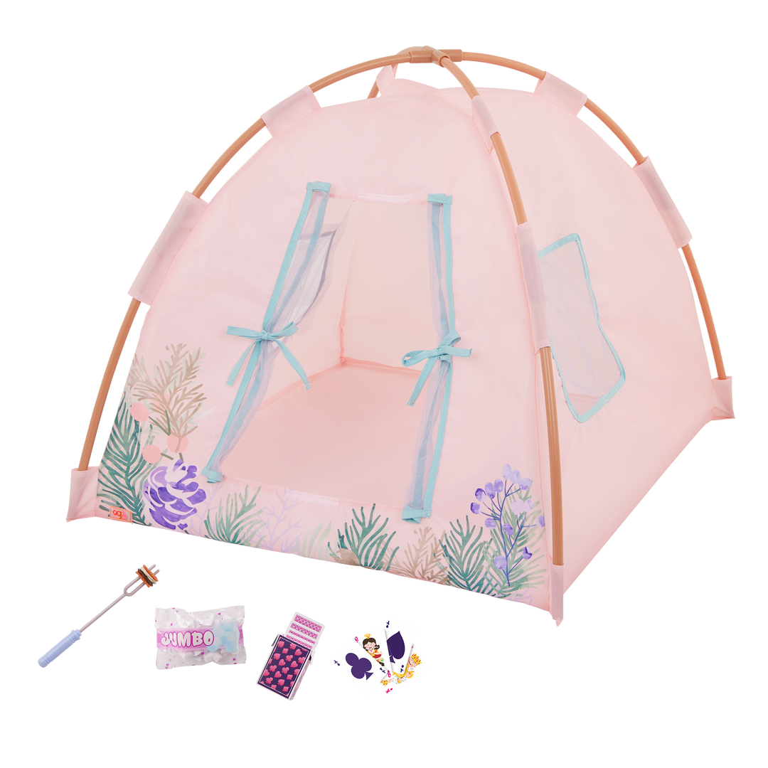 Camping Nights - Pink Tent for 46cm Dolls - Tent & Camping Accessory Set - Our Generation UK