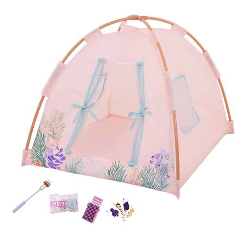 Camping Nights - Pink Tent for 46cm Dolls with Accessories - Our Generation