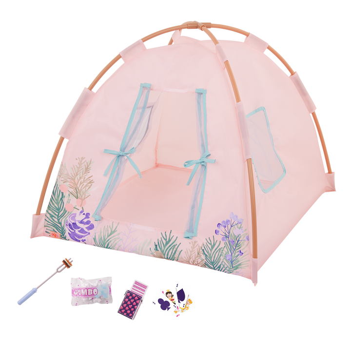 Camping Nights - Pink Tent for 46cm Dolls - Tent & Camping Accessory Set - Our Generation UK