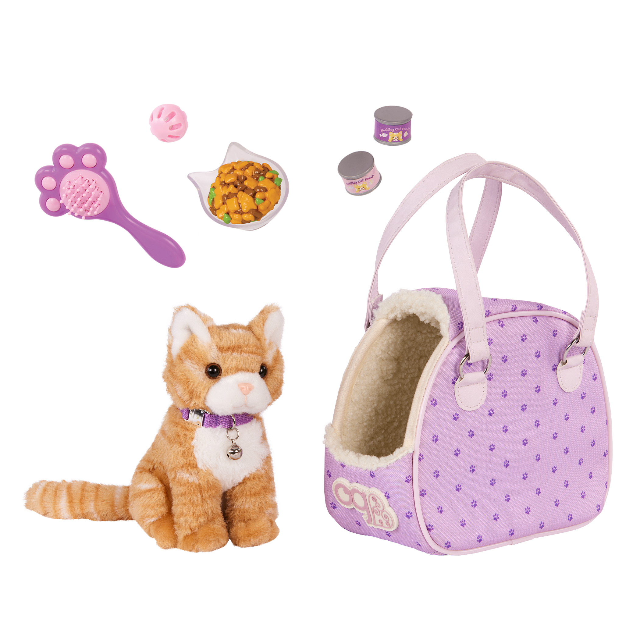 Hop in Cat Carrier - Plush Kitten with Pet Carrier - Accessories for Dolls - Our Generation