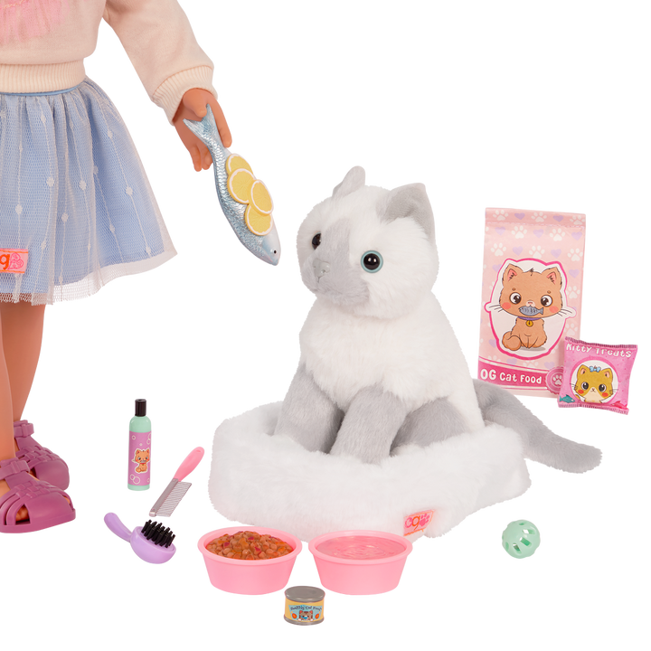 Feline Fabulous - 46cm Cat Pet Set - Bed & Cat Accessories - OG Accessories - Our Generation UK