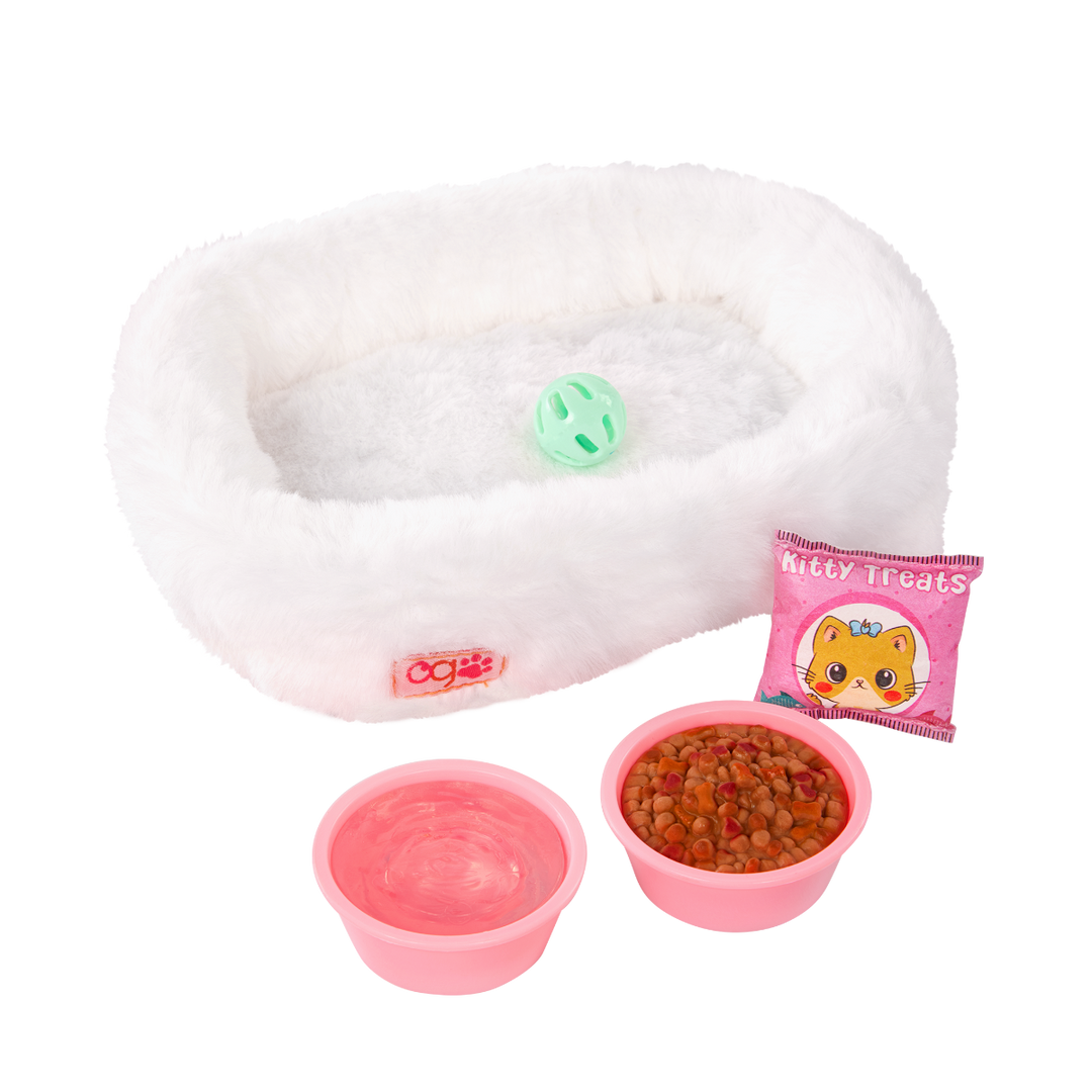 Feline Fabulous - 46cm Cat Pet Set - Bed & Cat Accessories - OG Accessories - Our Generation UK