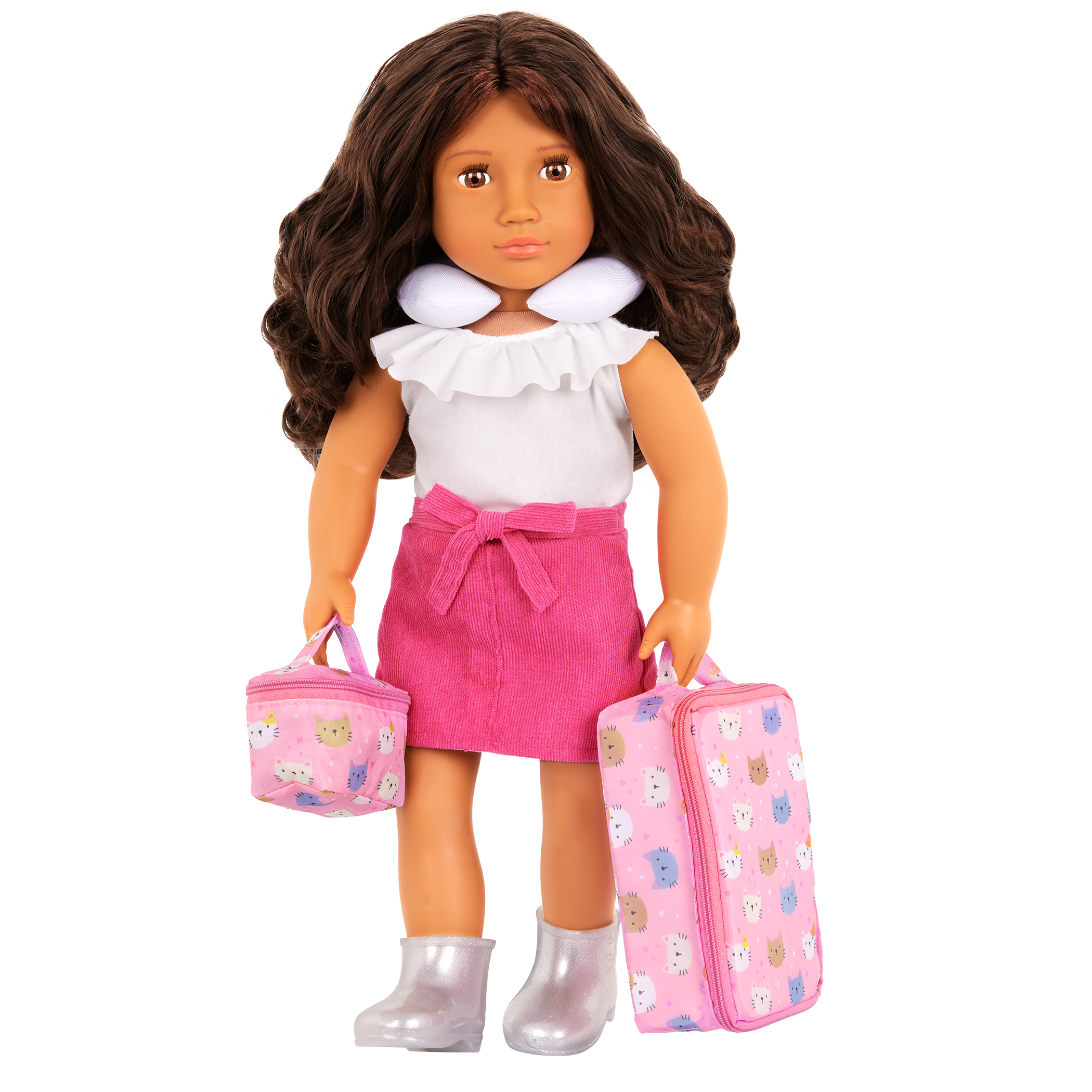 Purrfectly Packed - Cat Themed Luggage Set for Dolls - Travel Accessories - Our Generation