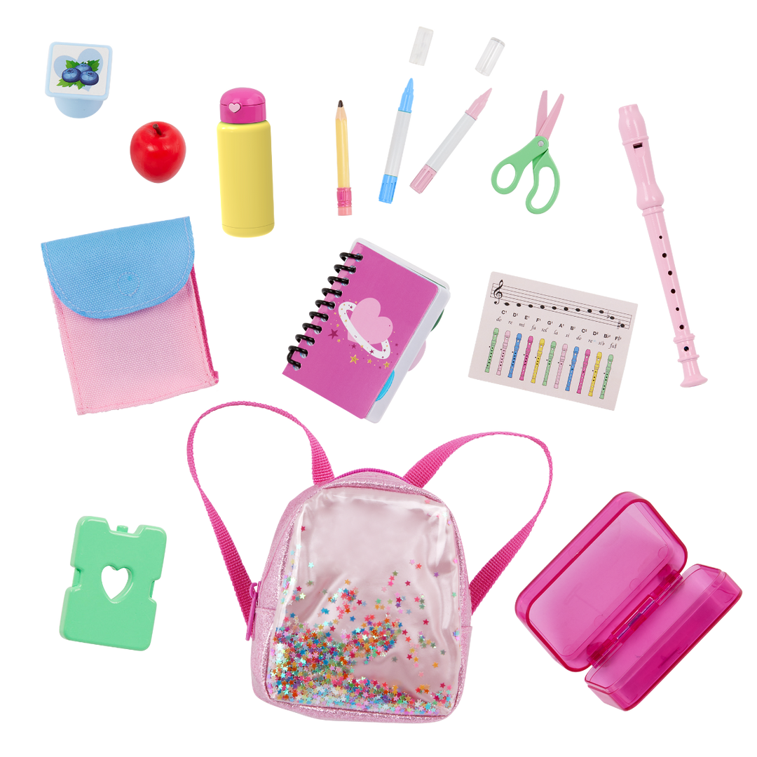 Ready for School - School Rucksack with School Supplies - Accessories for Dolls - Back to School - Our Generation