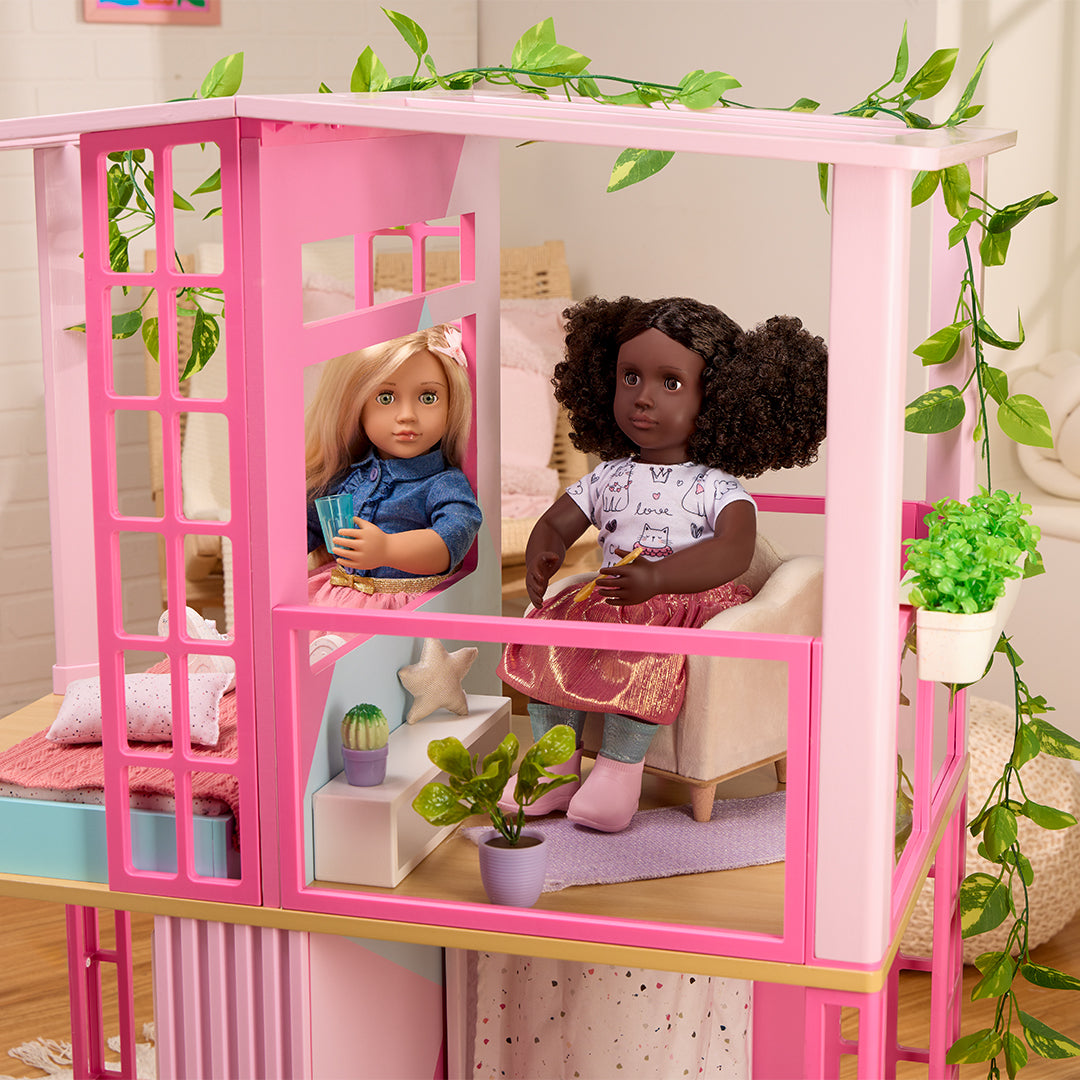 OG Lovely Loft - Dollhouse for 46cm Dolls - Two-Storey Dollhouse with Furniture - Furniture for Dolls - Gifts foe Kids - Our Generation UK
