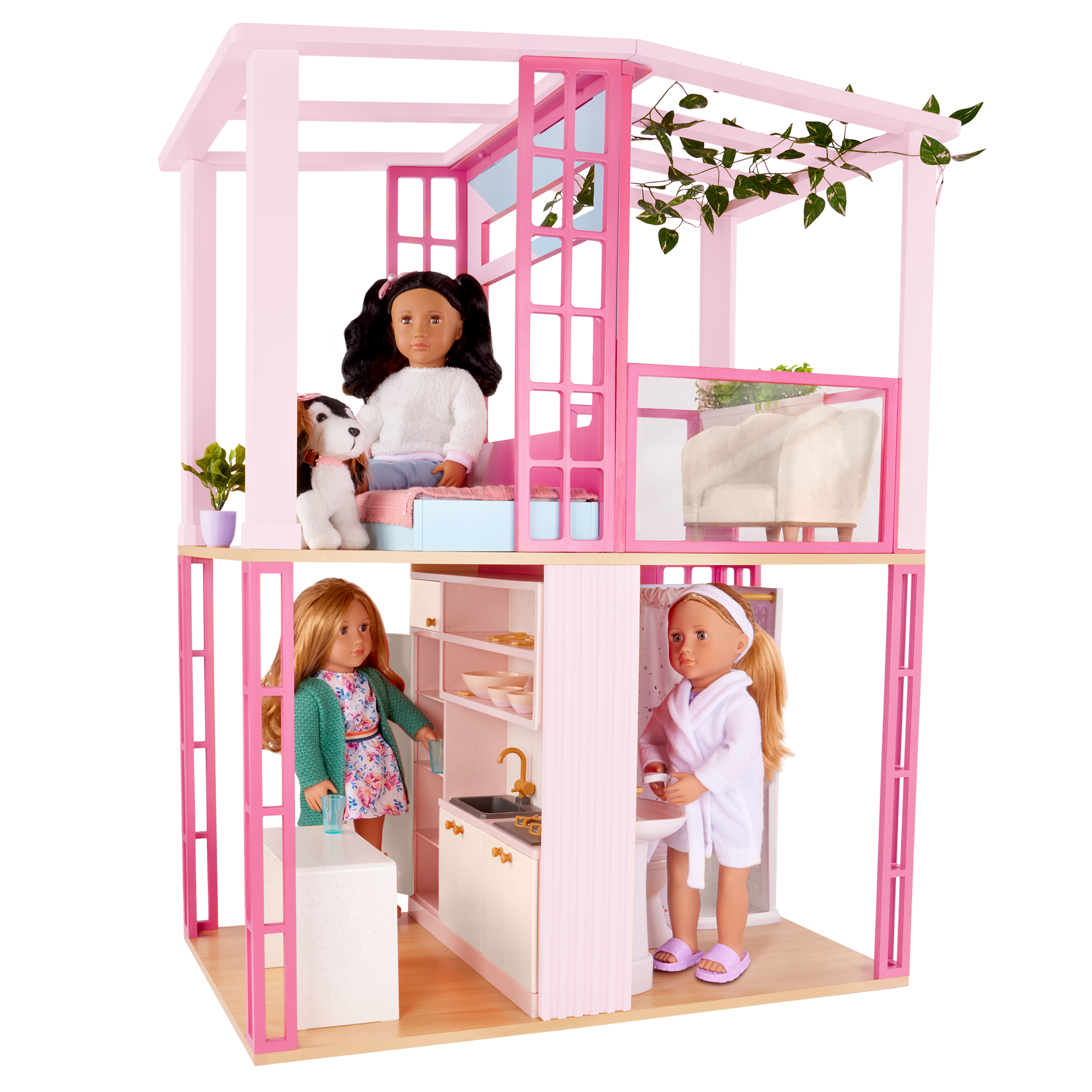 OG Lovely Loft - Dollhouse for 46cm Dolls - Two-Storey Dollhouse with Furniture - Furniture for Dolls - Gifts foe Kids - Our Generation UK