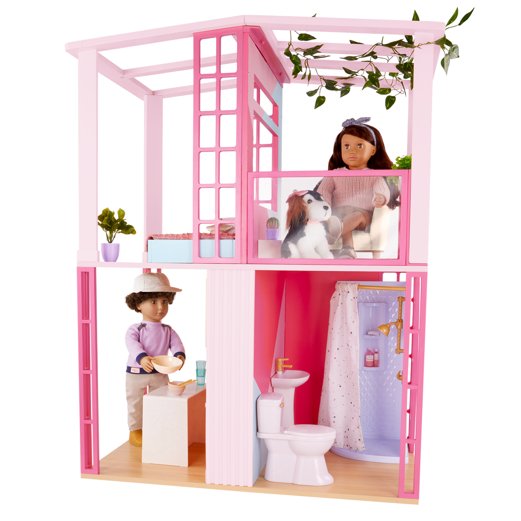 OG Lovely Loft - Dollhouse for 46cm Dolls - Two-Storey Dollhouse with Furniture - Furniture for Dolls - Gifts foe Kids - Our Generation UK