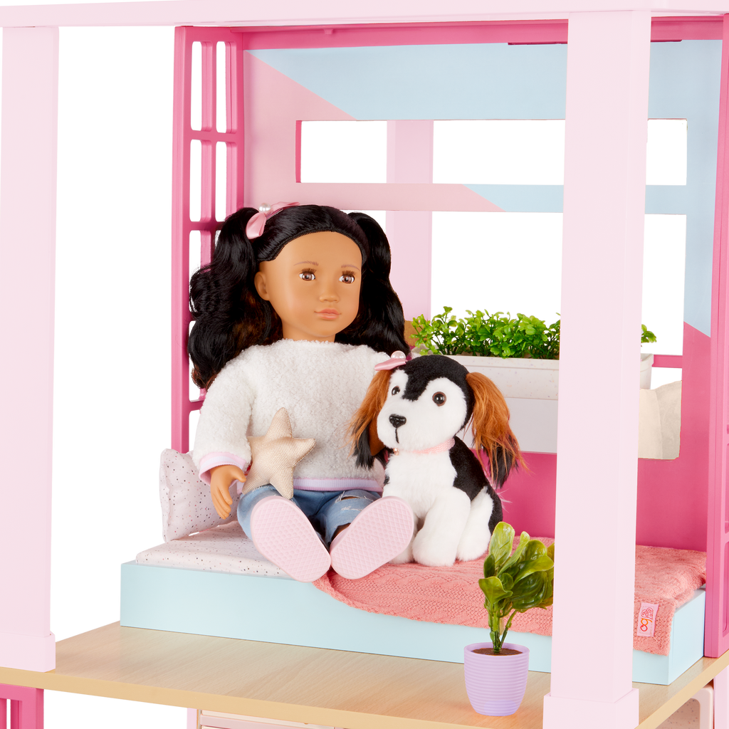 OG Lovely Loft - Dollhouse for 46cm Dolls - Two-Storey Dollhouse with Furniture - Furniture for Dolls - Gifts foe Kids - Our Generation UK