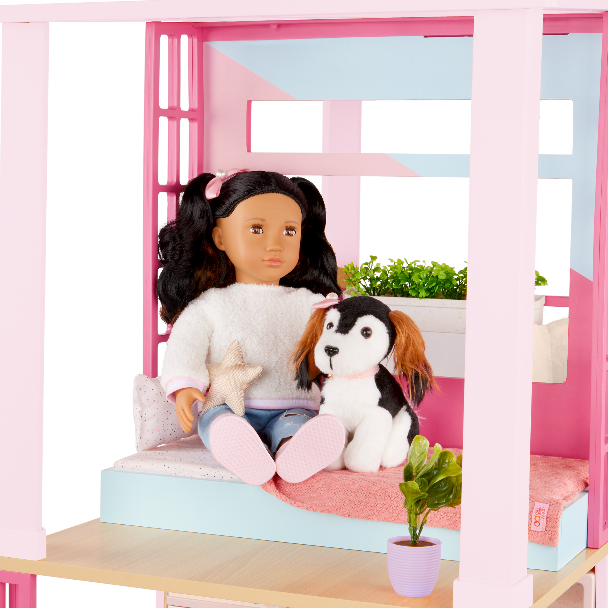 OG Lovely Loft - Dollhouse for 46cm Dolls - Two-Storey Dollhouse with Furniture - Furniture for Dolls - Gifts foe Kids - Our Generation UK