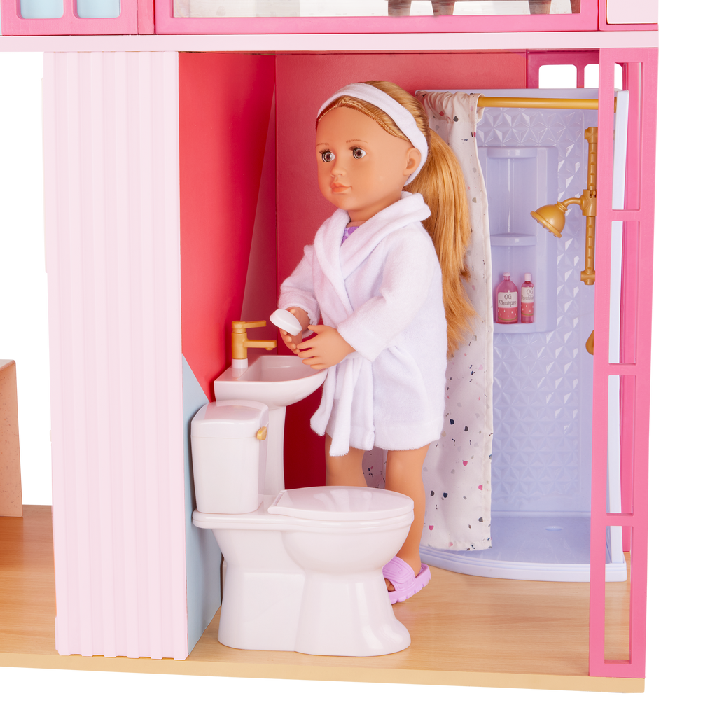 OG Lovely Loft - Dollhouse for 46cm Dolls - Two-Storey Dollhouse with Furniture - Furniture for Dolls - Gifts foe Kids - Our Generation UK
