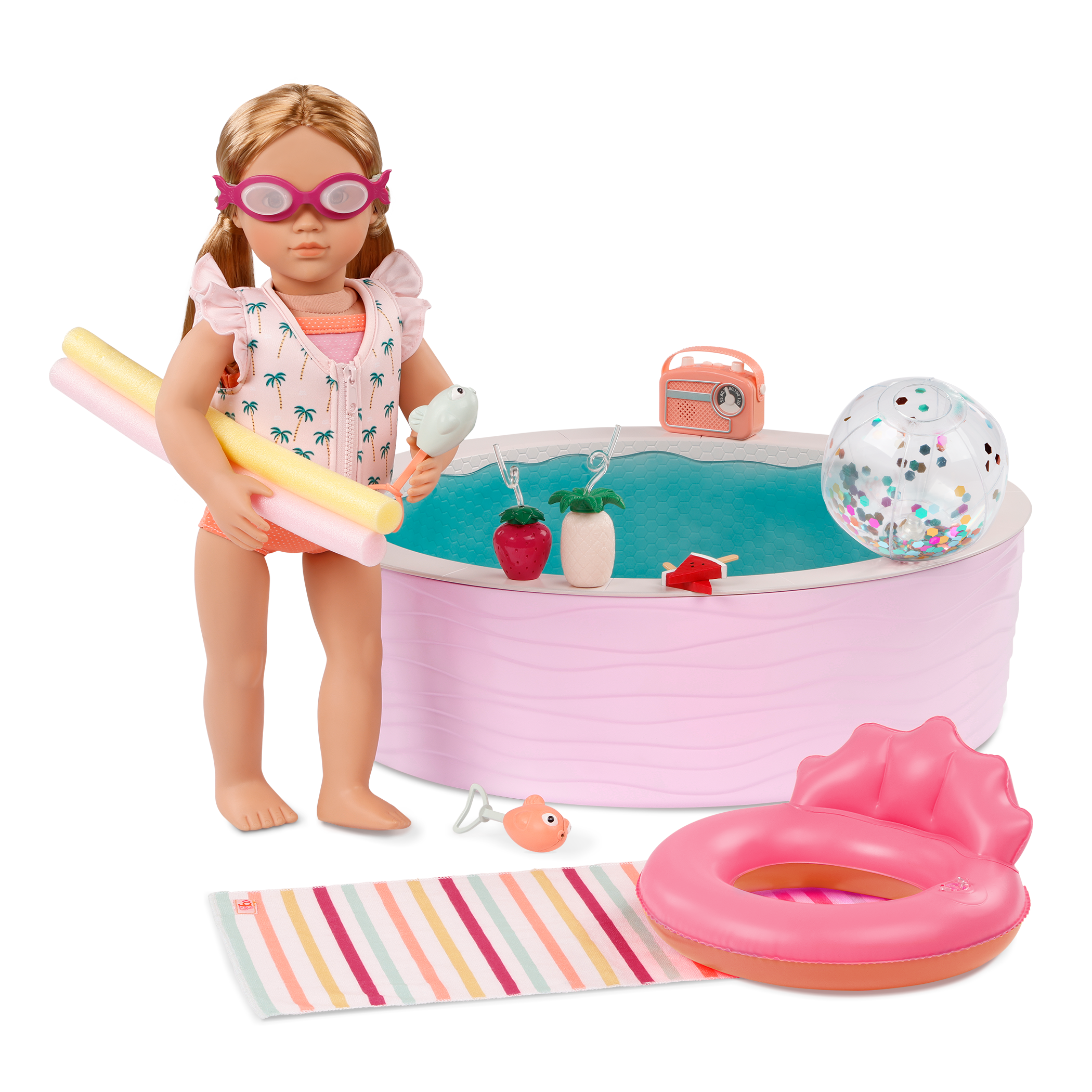 Poolside Fun - Pool & Accessories for 46cm Dolls - Outdoor Accessory Set - Our Generation UK