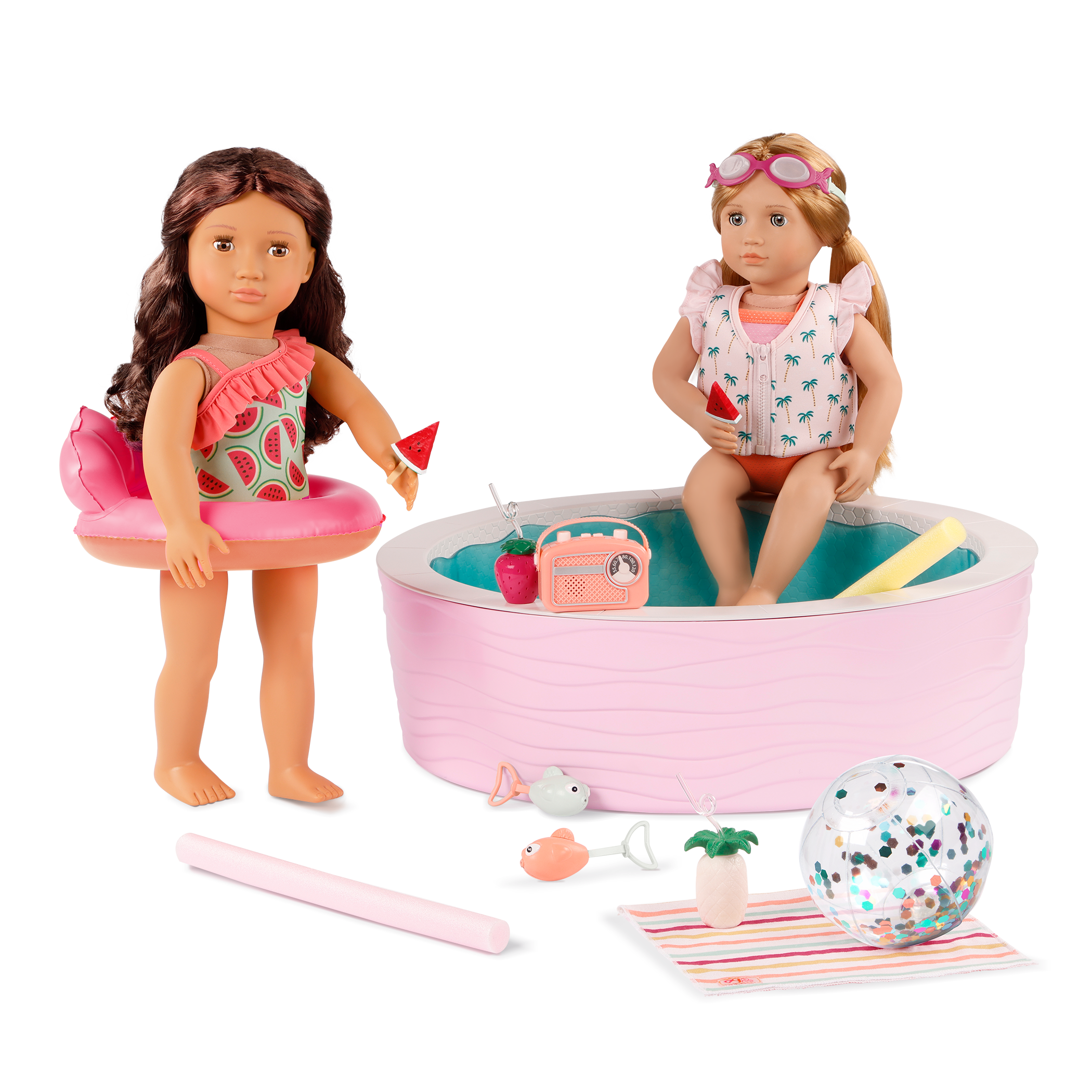 Poolside Fun - Pool & Accessories for 46cm Dolls - Outdoor Accessory Set - Our Generation UK