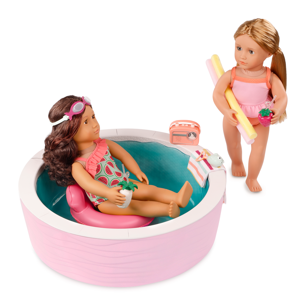 Poolside Fun - Pool & Accessories for 46cm Dolls - Outdoor Accessory Set - Our Generation UK