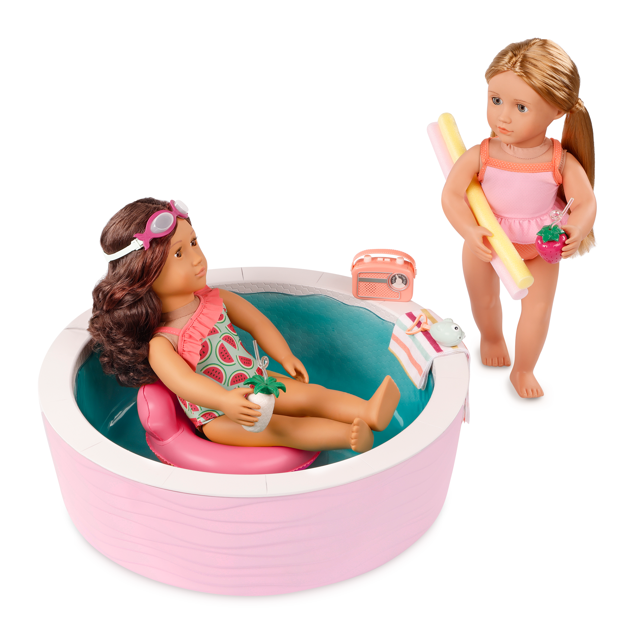 Poolside Fun - Pool & Accessories for 46cm Dolls - Outdoor Accessory Set - Our Generation UK