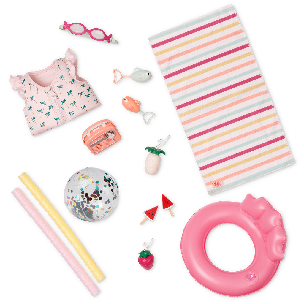 Poolside Fun - Pool & Accessories for 46cm Dolls - Outdoor Accessory Set - Our Generation UK