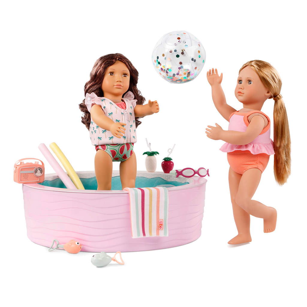 Poolside Fun - Pool & Accessories for 46cm Dolls - Outdoor Accessory Set - Our Generation UK