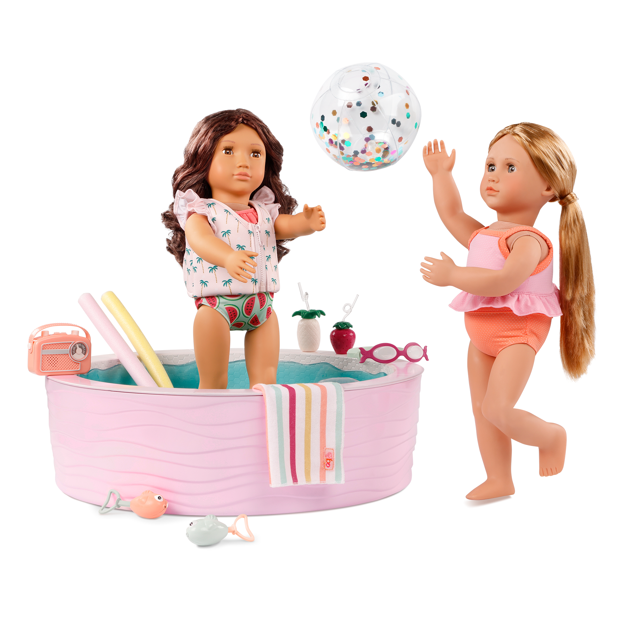 Poolside Fun - Pool & Accessories for 46cm Dolls - Outdoor Accessory Set - Our Generation UK