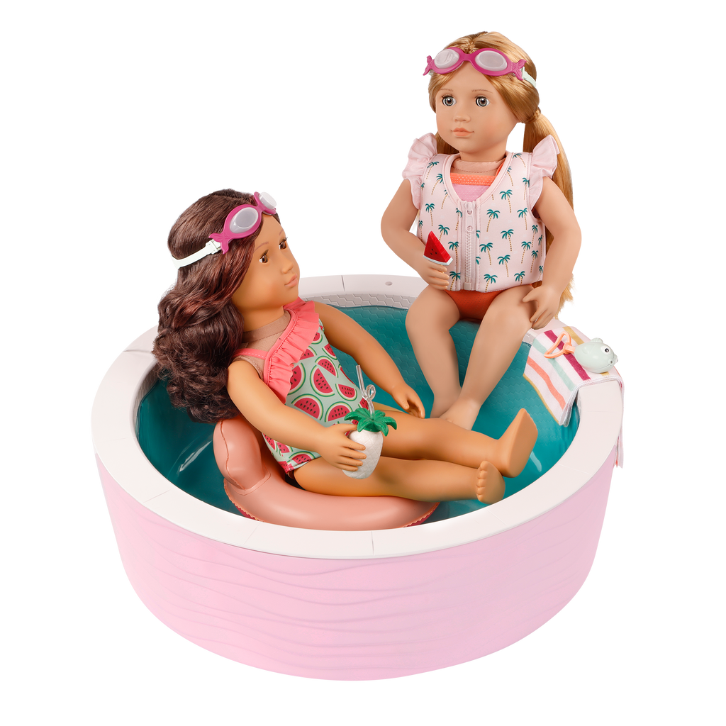 Poolside Fun - Pool & Accessories for 46cm Dolls - Outdoor Accessory Set - Our Generation UK