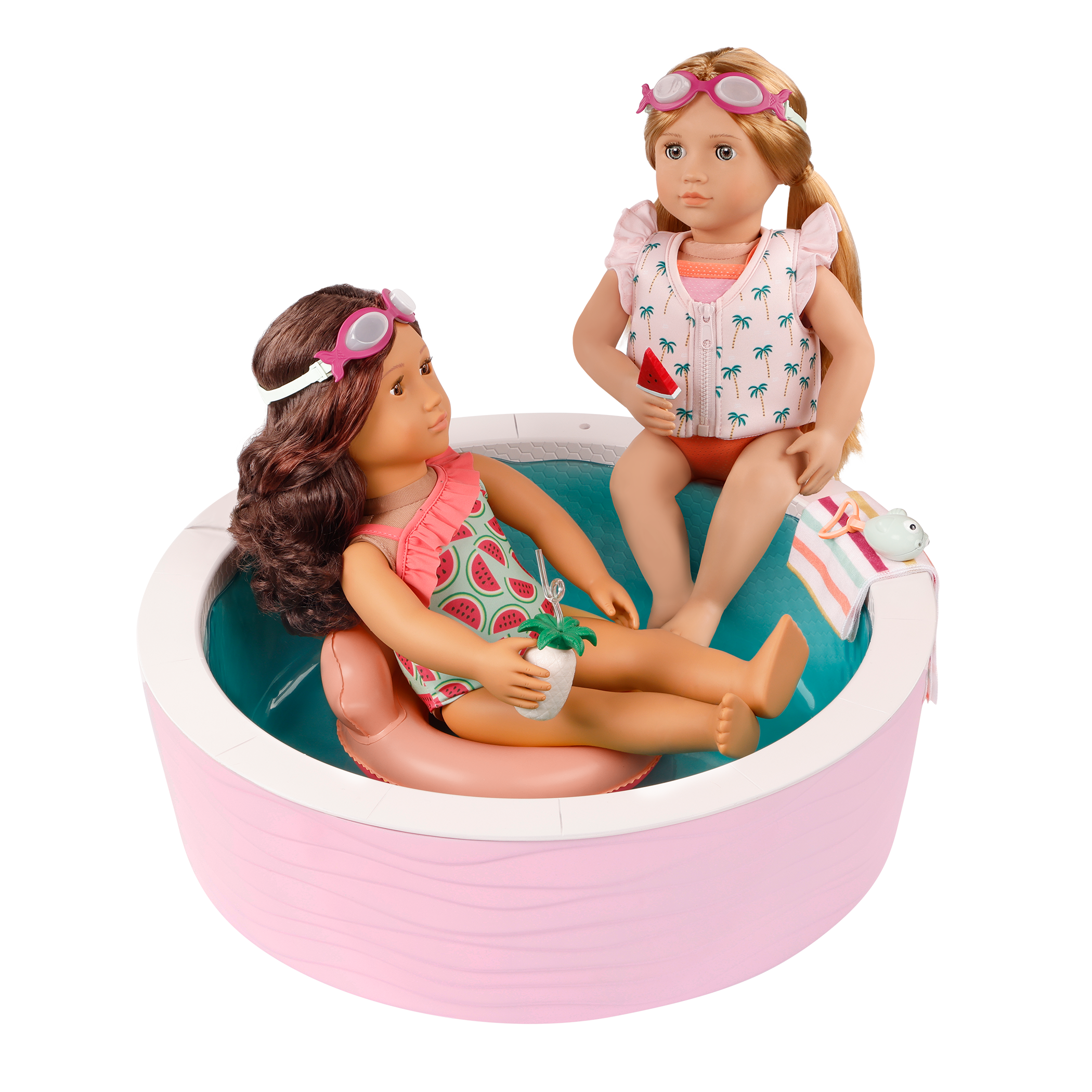 Poolside Fun - Pool & Accessories for 46cm Dolls - Outdoor Accessory Set - Our Generation UK