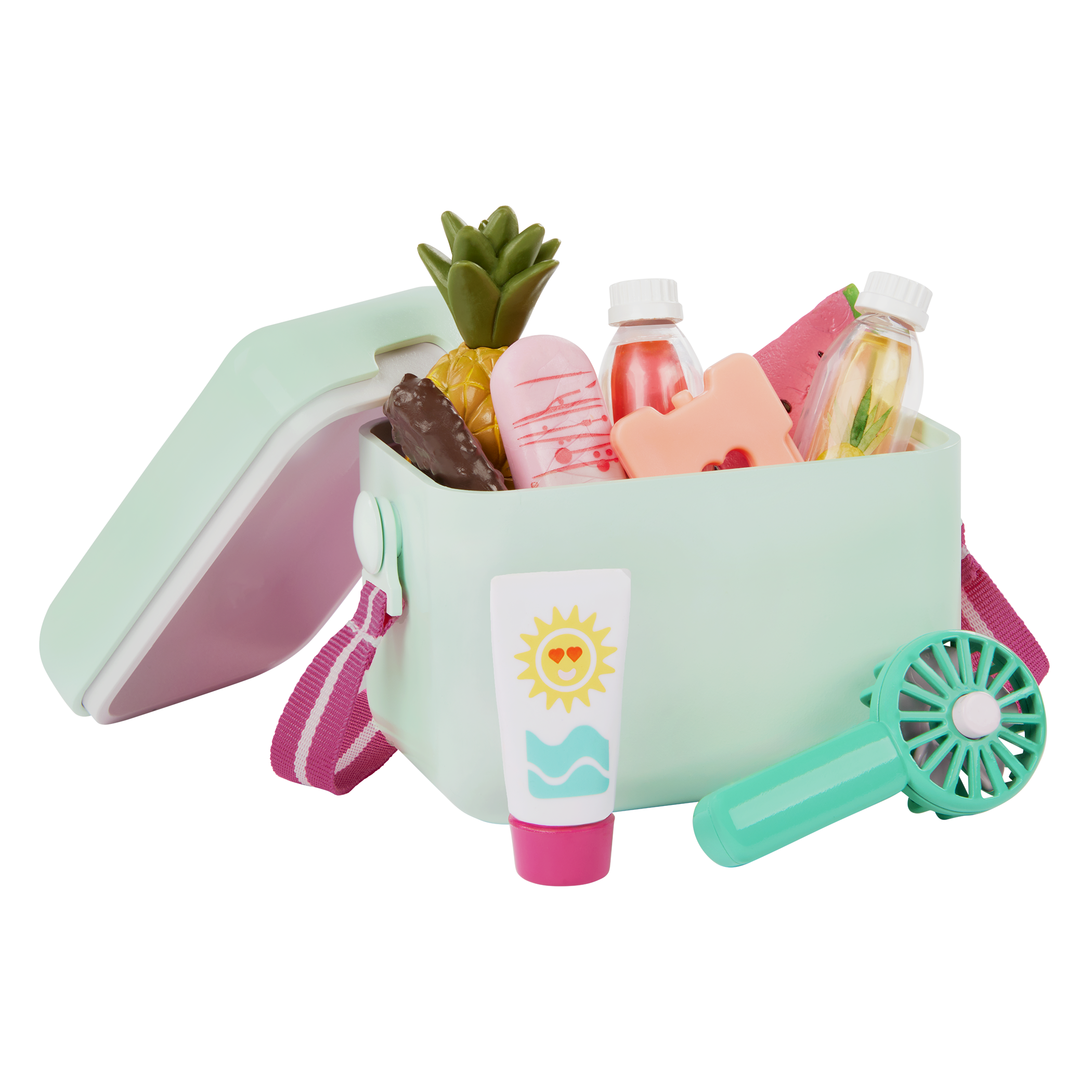 Sunny & Cool Patio Set - 46cm Beach Accessories for Dolls - Deck Chair & Umbrella - Our Generation
