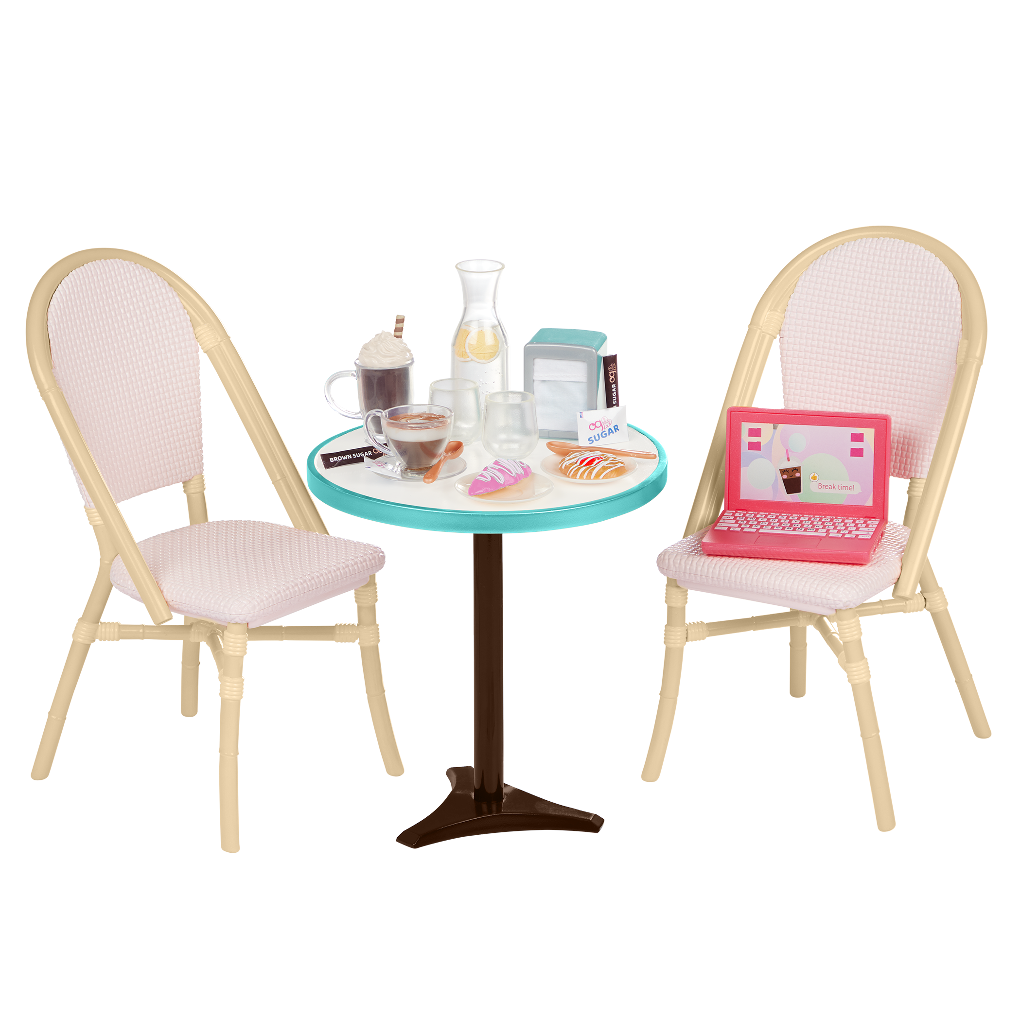 Sweet Cafe Set - Table & Chair Set fro 46cm Dolls - Furniture for Dolls - Cafe Playset - Our Generation