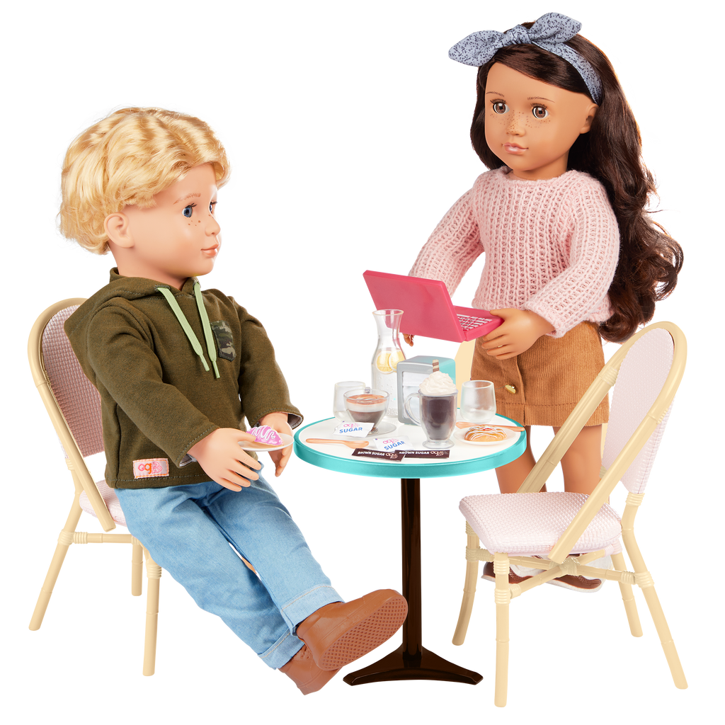Sweet Cafe Set - Table & Chair Set fro 46cm Dolls - Furniture for Dolls - Cafe Playset - Our Generation