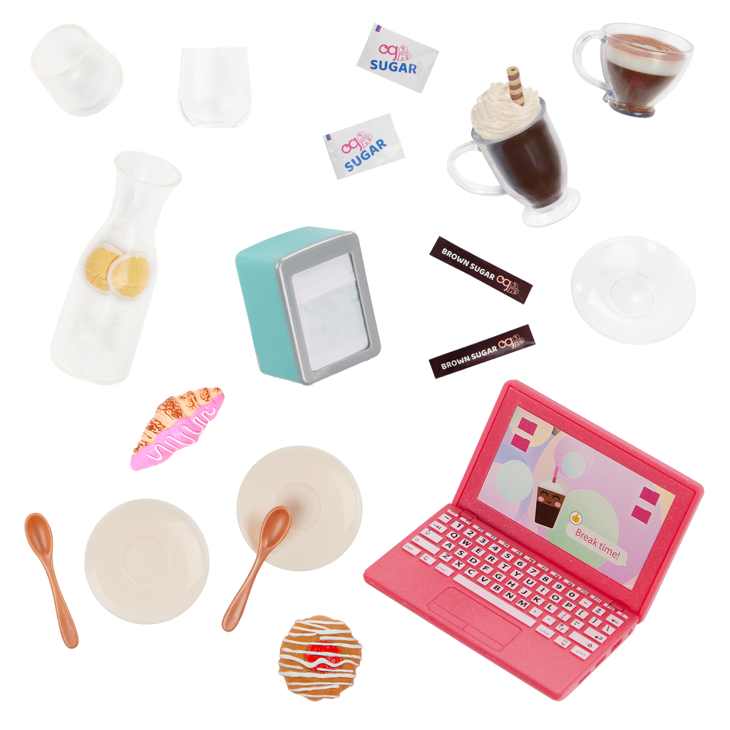 Sweet Cafe Set - Table & Chair Set fro 46cm Dolls - Furniture for Dolls - Cafe Playset - Our Generation