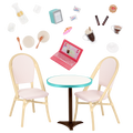 Sweet Cafe Set - Table & Chair Set fro 46cm Dolls - Furniture for Dolls - Cafe Playset - Our Generation