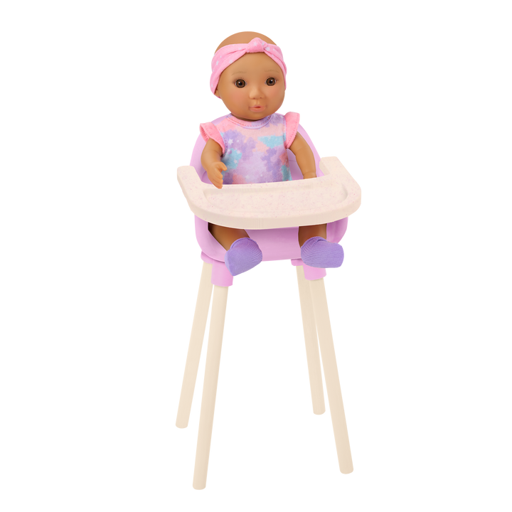 Baby Emilia - Our Generation Baby Doll with Accessories - Accessories for OG Dolls - Doll with Highchair & Feeding Accessories - Our Generation UK