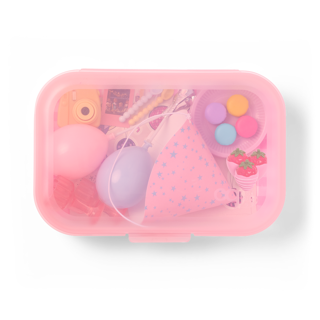 Love to Party - Birthday Accessories for 46cm Dolls - Pink Box with Party Accessories - Accessory for OG Doll - Our Generation