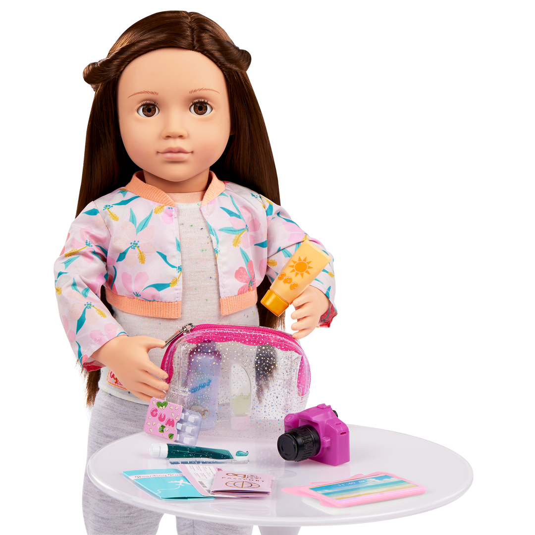 Travel Time - Travel Pack for 46cm Dolls - Green Box with Travelling Accessories - OG Doll Accessory Set - Our Generation UK