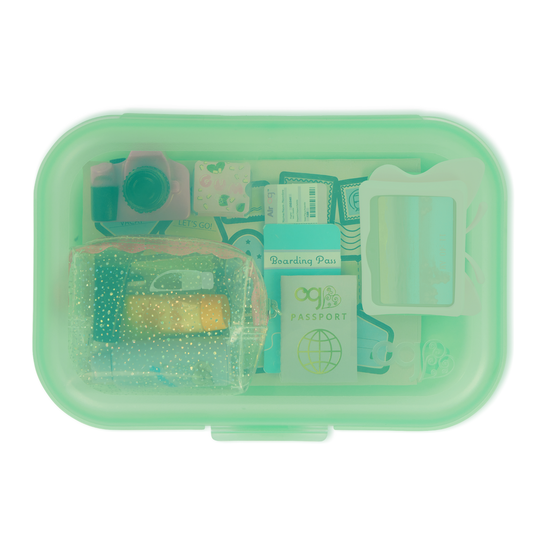 Travel Time - Travel Pack for 46cm Dolls - Green Box with Travelling Accessories - OG Doll Accessory Set - Our Generation UK
