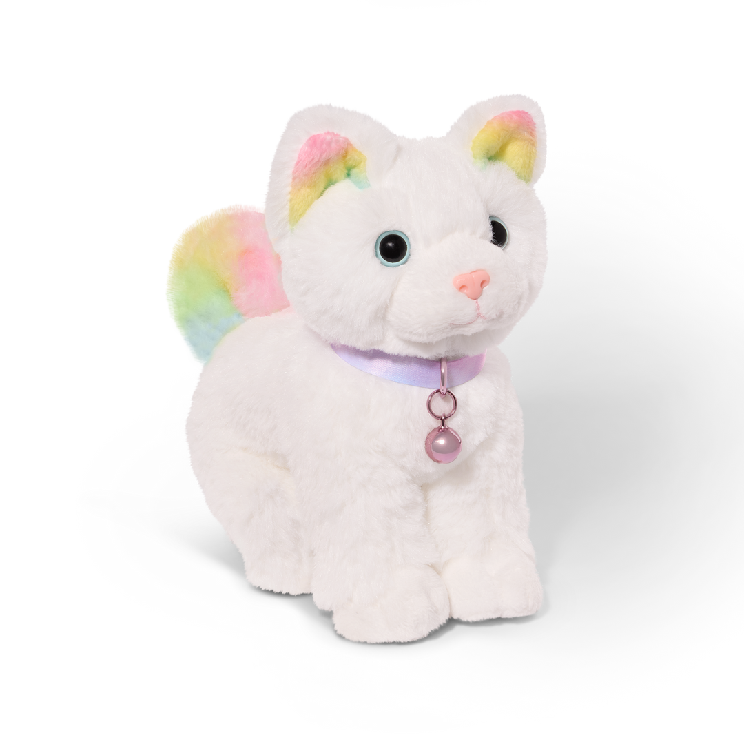 Posable Angora Cat - 15cm Pet Kitten for OG Dolls - Kitten with White & Multi-Coloured Fur - Pets for Dolls - Doll Accessories - Our Generation
